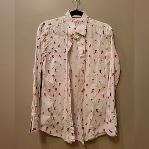 Men's Cotton Doux white pink jellyfish dress shirt